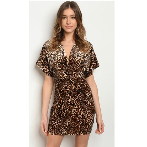 Leopard print twist front dress - Picture 2 of 2